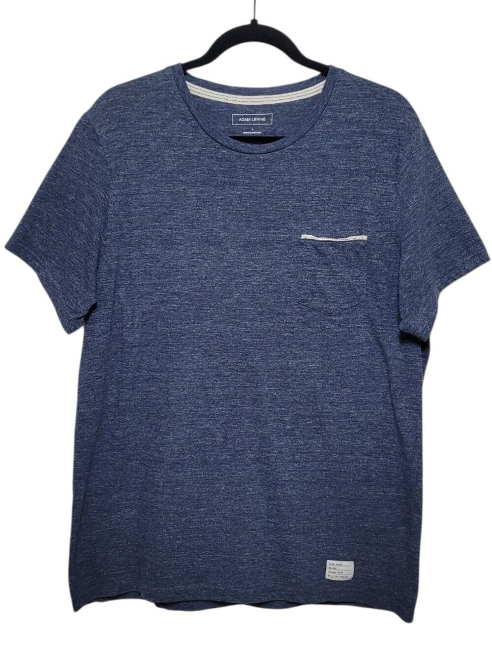 Adam Levine Collection Mens Pocket T Shirt Blue Heathered Large Minimalist